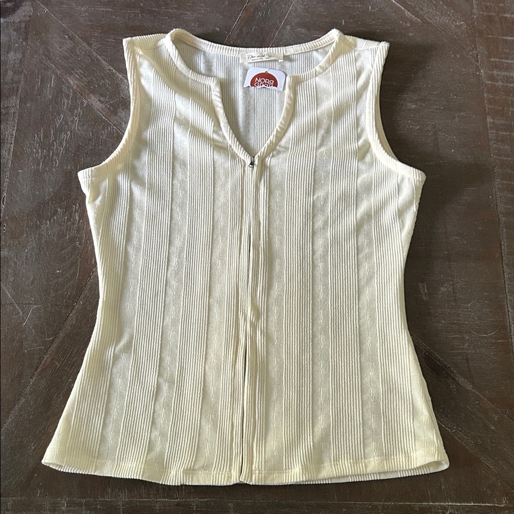 Doe & Rae Cream Zip-Front Tank Top